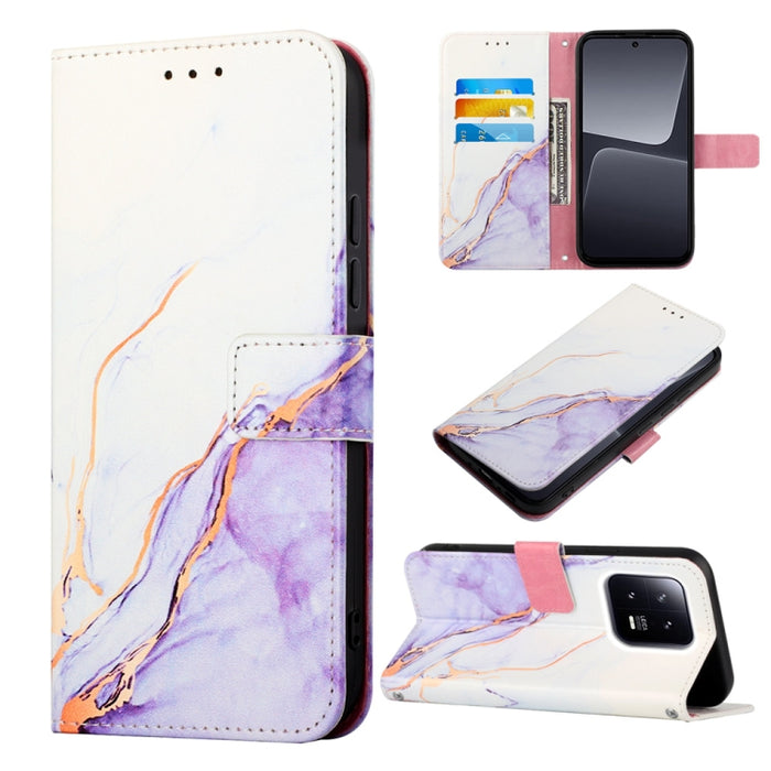 PT003 Estuche para teléfono de cuero con tapa y patrón de mármol, For Xiaomi 13 Lite 5G, For Xiaomi 13 Pro, For Xiaomi Poco X5 Pro 5G