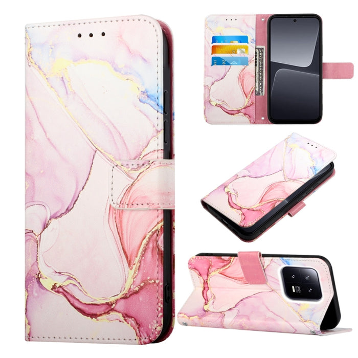 PT003 Estuche para teléfono de cuero con tapa y patrón de mármol, For Xiaomi 13 Lite 5G, For Xiaomi 13 Pro, For Xiaomi Poco X5 Pro 5G