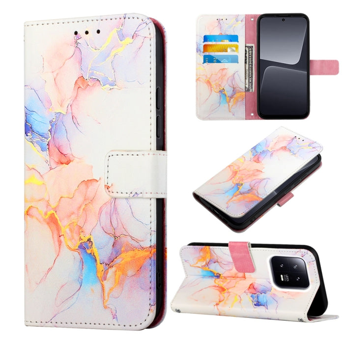 PT003 Estuche para teléfono de cuero con tapa y patrón de mármol, For Xiaomi 13 Lite 5G, For Xiaomi 13 Pro, For Xiaomi Poco X5 Pro 5G