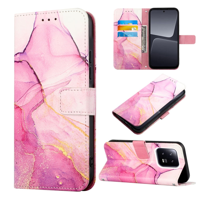 PT003 Estuche para teléfono de cuero con tapa y patrón de mármol, For Xiaomi 13 Lite 5G, For Xiaomi 13 Pro, For Xiaomi Poco X5 Pro 5G