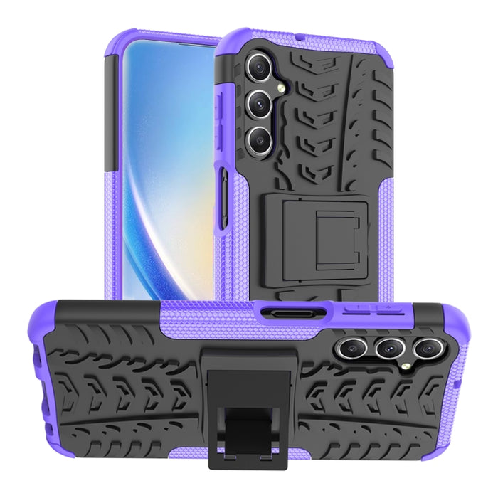 Funda para teléfono con textura de neumático TPU + PC con soporte, For Samsung Galaxy A24 4G, For Xiaomi Redmi 12C, For Xiaomi Poco C55, For Lenovo Tab M9