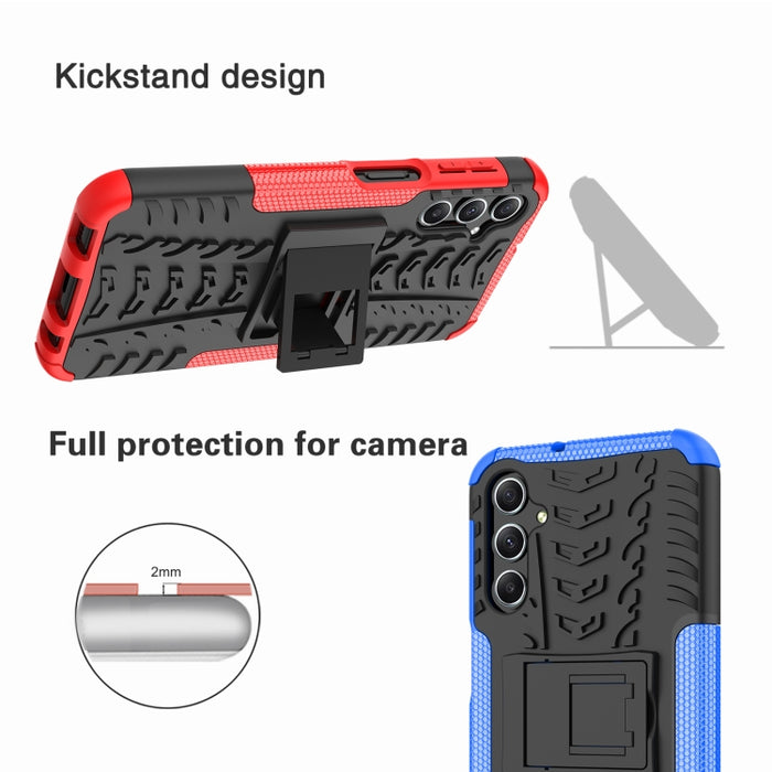 Funda para teléfono con textura de neumático TPU + PC con soporte, For Samsung Galaxy A24 4G, For Xiaomi Redmi 12C, For Xiaomi Poco C55, For Lenovo Tab M9