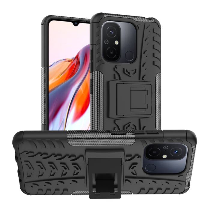 Funda para teléfono con textura de neumático TPU + PC con soporte, For Samsung Galaxy A24 4G, For Xiaomi Redmi 12C, For Xiaomi Poco C55, For Lenovo Tab M9
