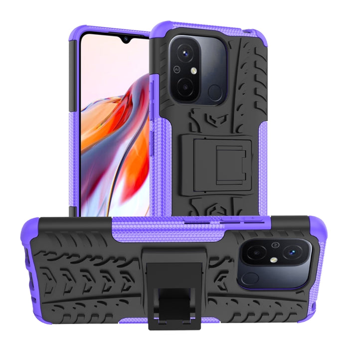 Funda para teléfono con textura de neumático TPU + PC con soporte, For Samsung Galaxy A24 4G, For Xiaomi Redmi 12C, For Xiaomi Poco C55, For Lenovo Tab M9