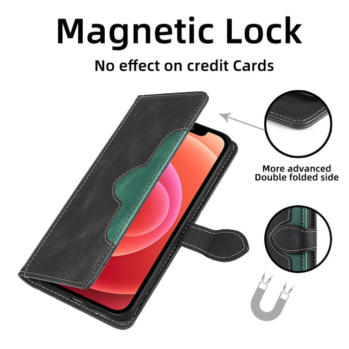Estuche para teléfono de cuero con hebilla magnética y sensación de piel, For Huawei P60 / P60 Pro, For Huawei Enjoy 60, For OPPO Find X6 5G, For OPPO Find X6 Pro 5G, For Realme C55 4G, For Realme GT Neo 5 / GT3, For Realme V30 5G / V30T, For vivo S16e...