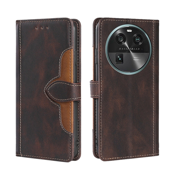 Estuche para teléfono de cuero con hebilla magnética y sensación de piel, For Huawei P60 / P60 Pro, For Huawei Enjoy 60, For OPPO Find X6 5G, For OPPO Find X6 Pro 5G, For Realme C55 4G, For Realme GT Neo 5 / GT3, For Realme V30 5G / V30T, For vivo S16e...