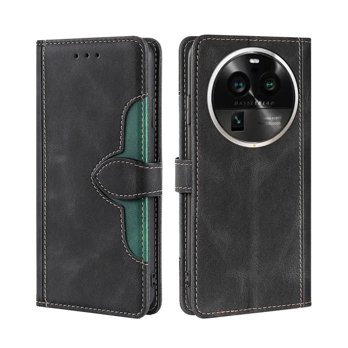 Estuche para teléfono de cuero con hebilla magnética y sensación de piel, For Huawei P60 / P60 Pro, For Huawei Enjoy 60, For OPPO Find X6 5G, For OPPO Find X6 Pro 5G, For Realme C55 4G, For Realme GT Neo 5 / GT3, For Realme V30 5G / V30T, For vivo S16e...