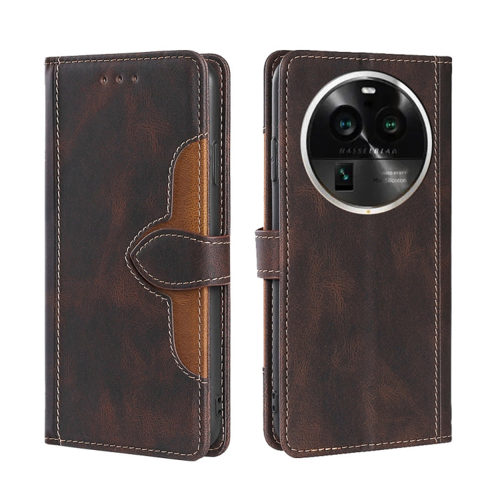Estuche para teléfono de cuero con hebilla magnética y sensación de piel, For Huawei P60 / P60 Pro, For Huawei Enjoy 60, For OPPO Find X6 5G, For OPPO Find X6 Pro 5G, For Realme C55 4G, For Realme GT Neo 5 / GT3, For Realme V30 5G / V30T, For vivo S16e...