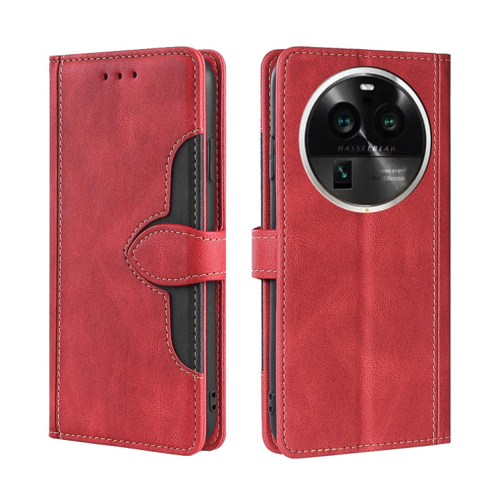 Estuche para teléfono de cuero con hebilla magnética y sensación de piel, For Huawei P60 / P60 Pro, For Huawei Enjoy 60, For OPPO Find X6 5G, For OPPO Find X6 Pro 5G, For Realme C55 4G, For Realme GT Neo 5 / GT3, For Realme V30 5G / V30T, For vivo S16e...