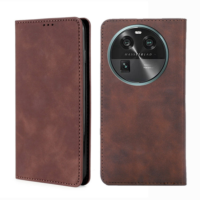 Estuche para teléfono de cuero con tapa horizontal magnética con sensación de piel, For OPPO Find X6 5G, For OPPO Find X6 Pro 5G, For Realme C55 4G, For Realme GT Neo 5 / GT3 / GT Neo 5 240W, For Realme V30 5G / V30t, For vivo S16e / V27e              ...