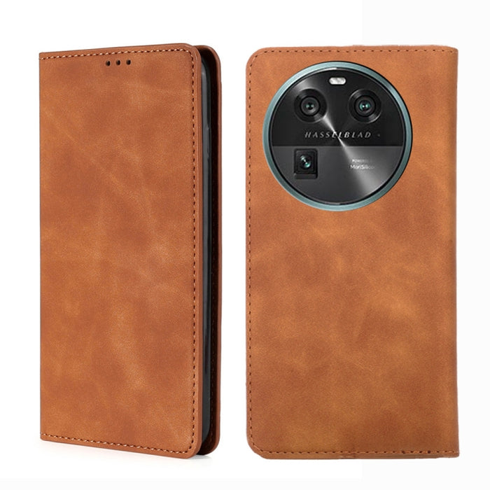 Estuche para teléfono de cuero con tapa horizontal magnética con sensación de piel, For OPPO Find X6 5G, For OPPO Find X6 Pro 5G, For Realme C55 4G, For Realme GT Neo 5 / GT3 / GT Neo 5 240W, For Realme V30 5G / V30t, For vivo S16e / V27e              ...