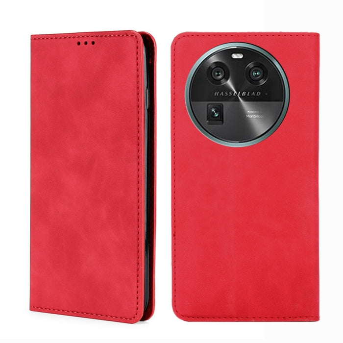 Estuche para teléfono de cuero con tapa horizontal magnética con sensación de piel, For OPPO Find X6 5G, For OPPO Find X6 Pro 5G, For Realme C55 4G, For Realme GT Neo 5 / GT3 / GT Neo 5 240W, For Realme V30 5G / V30t, For vivo S16e / V27e              ...