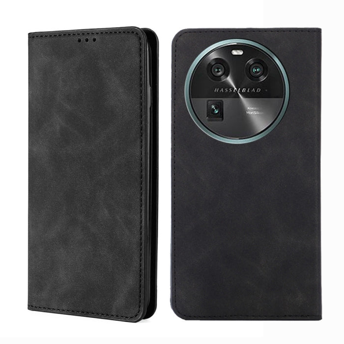 Estuche para teléfono de cuero con tapa horizontal magnética con sensación de piel, For OPPO Find X6 5G, For OPPO Find X6 Pro 5G, For Realme C55 4G, For Realme GT Neo 5 / GT3 / GT Neo 5 240W, For Realme V30 5G / V30t, For vivo S16e / V27e              ...