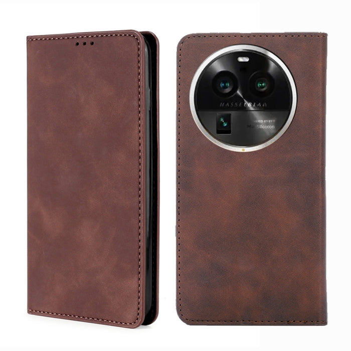 Estuche para teléfono de cuero con tapa horizontal magnética con sensación de piel, For OPPO Find X6 5G, For OPPO Find X6 Pro 5G, For Realme C55 4G, For Realme GT Neo 5 / GT3 / GT Neo 5 240W, For Realme V30 5G / V30t, For vivo S16e / V27e              ...