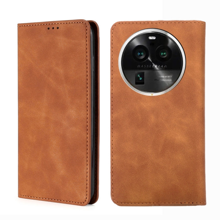 Estuche para teléfono de cuero con tapa horizontal magnética con sensación de piel, For OPPO Find X6 5G, For OPPO Find X6 Pro 5G, For Realme C55 4G, For Realme GT Neo 5 / GT3 / GT Neo 5 240W, For Realme V30 5G / V30t, For vivo S16e / V27e              ...