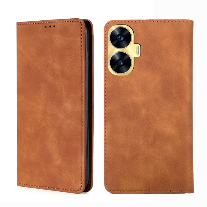 Estuche para teléfono de cuero con tapa horizontal magnética con sensación de piel, For OPPO Find X6 5G, For OPPO Find X6 Pro 5G, For Realme C55 4G, For Realme GT Neo 5 / GT3 / GT Neo 5 240W, For Realme V30 5G / V30t, For vivo S16e / V27e              ...