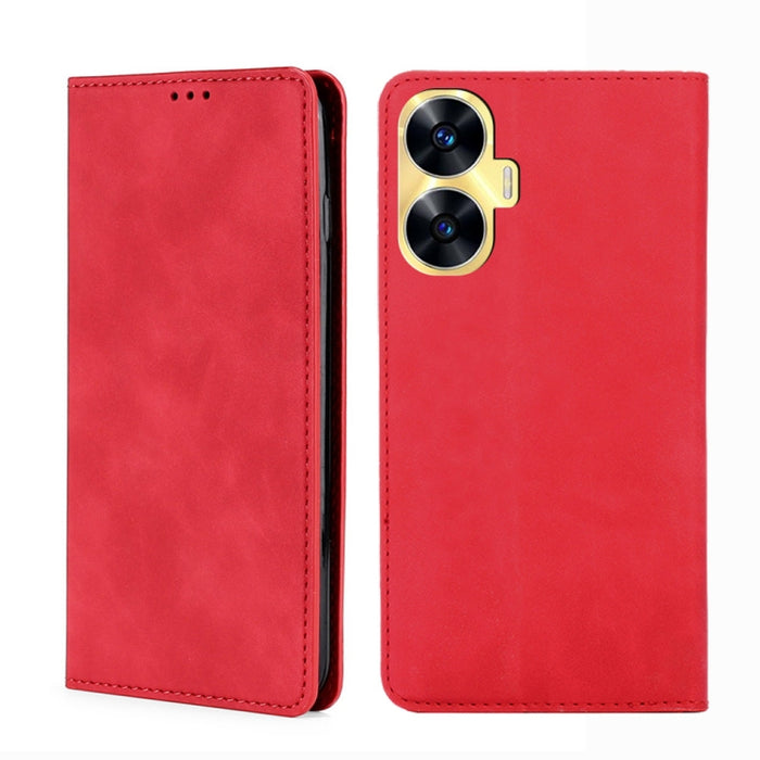 Estuche para teléfono de cuero con tapa horizontal magnética con sensación de piel, For OPPO Find X6 5G, For OPPO Find X6 Pro 5G, For Realme C55 4G, For Realme GT Neo 5 / GT3 / GT Neo 5 240W, For Realme V30 5G / V30t, For vivo S16e / V27e              ...