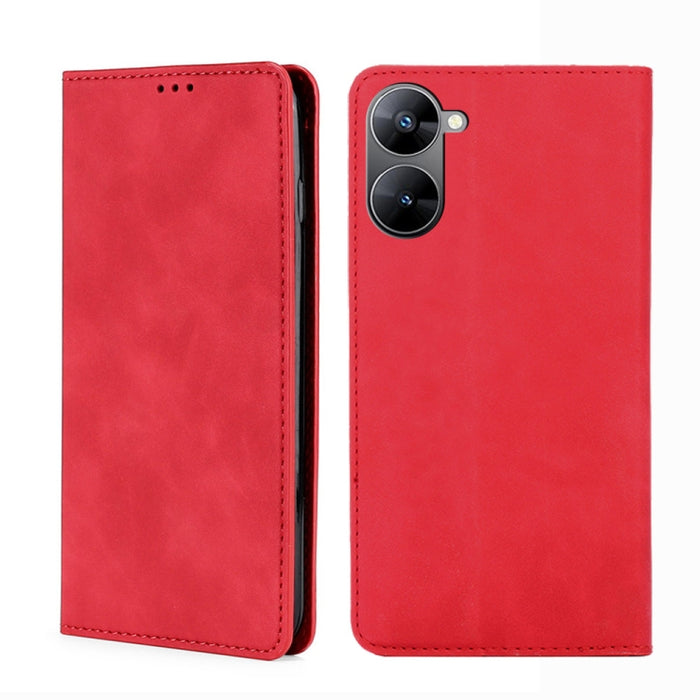 Estuche para teléfono de cuero con tapa horizontal magnética con sensación de piel, For OPPO Find X6 5G, For OPPO Find X6 Pro 5G, For Realme C55 4G, For Realme GT Neo 5 / GT3 / GT Neo 5 240W, For Realme V30 5G / V30t, For vivo S16e / V27e              ...