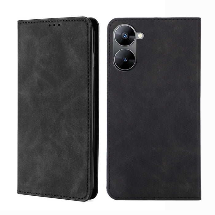 Estuche para teléfono de cuero con tapa horizontal magnética con sensación de piel, For OPPO Find X6 5G, For OPPO Find X6 Pro 5G, For Realme C55 4G, For Realme GT Neo 5 / GT3 / GT Neo 5 240W, For Realme V30 5G / V30t, For vivo S16e / V27e              ...