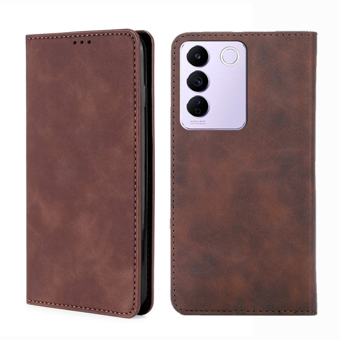 Estuche para teléfono de cuero con tapa horizontal magnética con sensación de piel, For OPPO Find X6 5G, For OPPO Find X6 Pro 5G, For Realme C55 4G, For Realme GT Neo 5 / GT3 / GT Neo 5 240W, For Realme V30 5G / V30t, For vivo S16e / V27e              ...