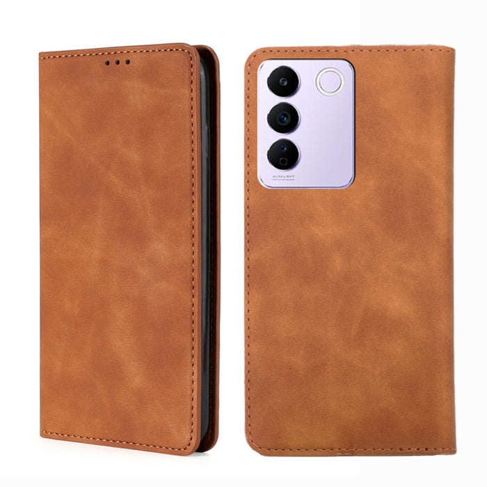 Estuche para teléfono de cuero con tapa horizontal magnética con sensación de piel, For OPPO Find X6 5G, For OPPO Find X6 Pro 5G, For Realme C55 4G, For Realme GT Neo 5 / GT3 / GT Neo 5 240W, For Realme V30 5G / V30t, For vivo S16e / V27e              ...