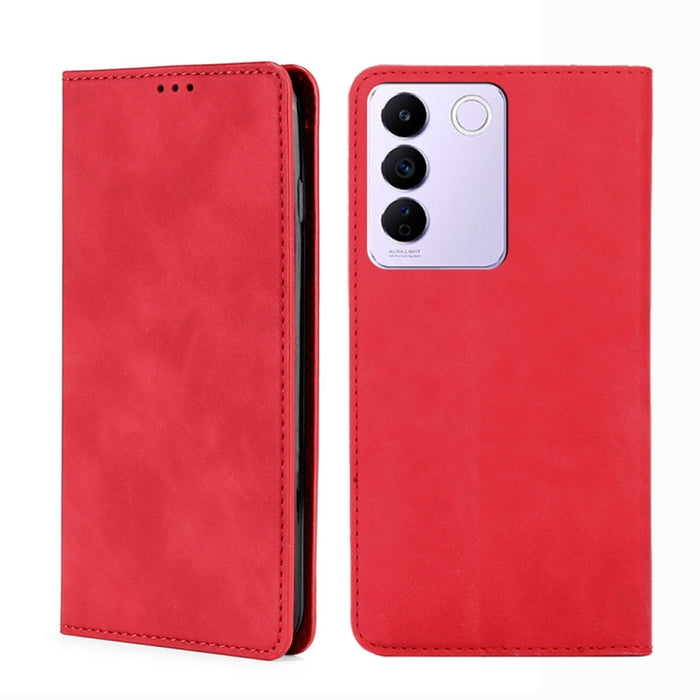 Estuche para teléfono de cuero con tapa horizontal magnética con sensación de piel, For OPPO Find X6 5G, For OPPO Find X6 Pro 5G, For Realme C55 4G, For Realme GT Neo 5 / GT3 / GT Neo 5 240W, For Realme V30 5G / V30t, For vivo S16e / V27e              ...
