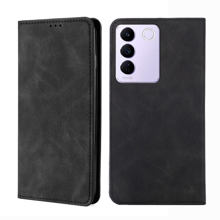 Estuche para teléfono de cuero con tapa horizontal magnética con sensación de piel, For OPPO Find X6 5G, For OPPO Find X6 Pro 5G, For Realme C55 4G, For Realme GT Neo 5 / GT3 / GT Neo 5 240W, For Realme V30 5G / V30t, For vivo S16e / V27e              ...