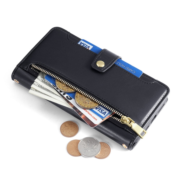 Estuche para teléfono de cuero con cremallera cruzada con textura de oveja, For Honor X40, For OnePlus Ace 2V 5G