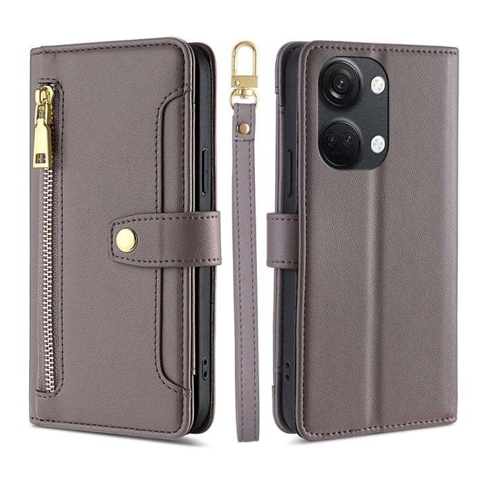 Estuche para teléfono de cuero con cremallera cruzada con textura de oveja, For Honor X40, For OnePlus Ace 2V 5G