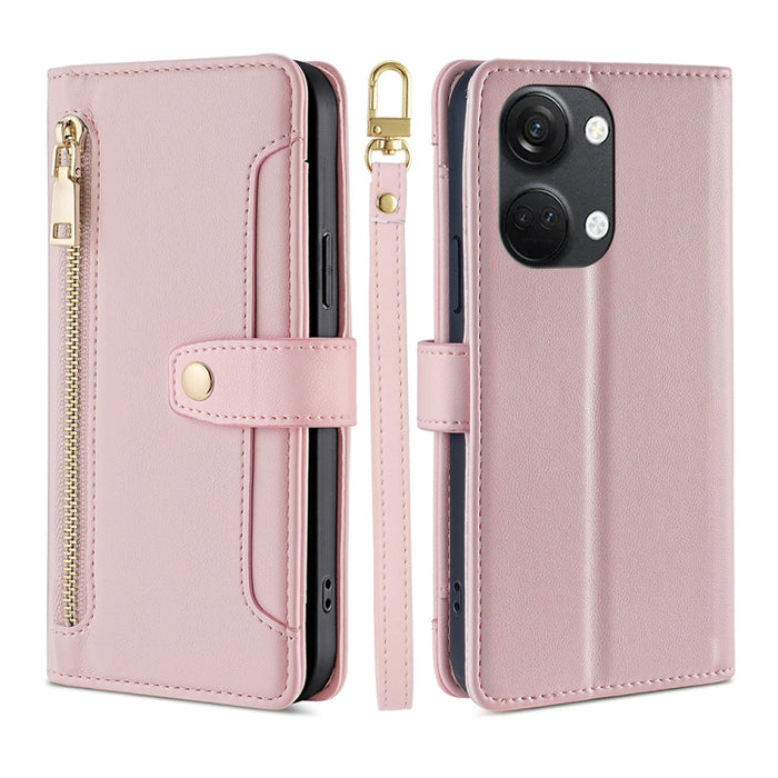 Estuche para teléfono de cuero con cremallera cruzada con textura de oveja, For Honor X40, For OnePlus Ace 2V 5G