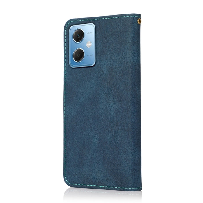 Estuche para teléfono de cuero con costuras de dos colores, For Xiaomi Redmi Note 12 5G China