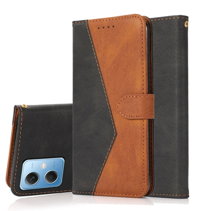 Estuche para teléfono de cuero con costuras de dos colores, For Xiaomi Redmi Note 12 5G China