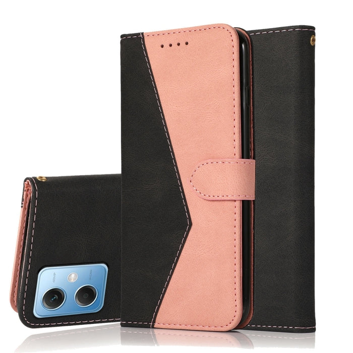Estuche para teléfono de cuero con costuras de dos colores, For Xiaomi Redmi Note 12 5G China