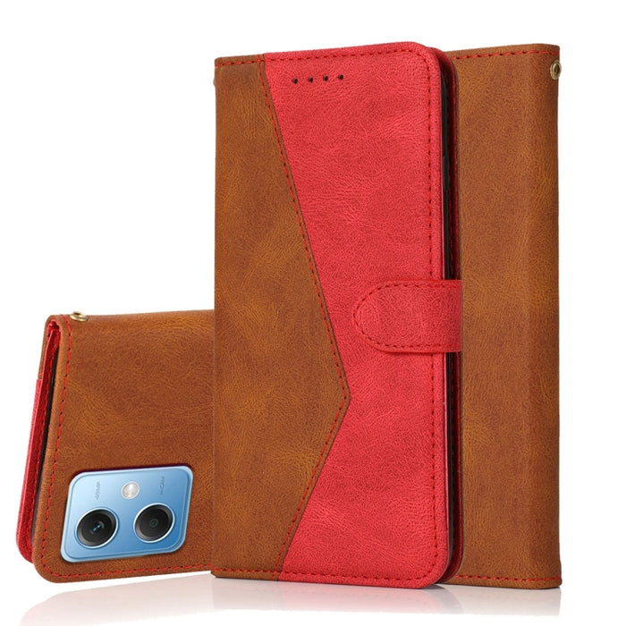 Estuche para teléfono de cuero con costuras de dos colores, For Xiaomi Redmi Note 12 5G China