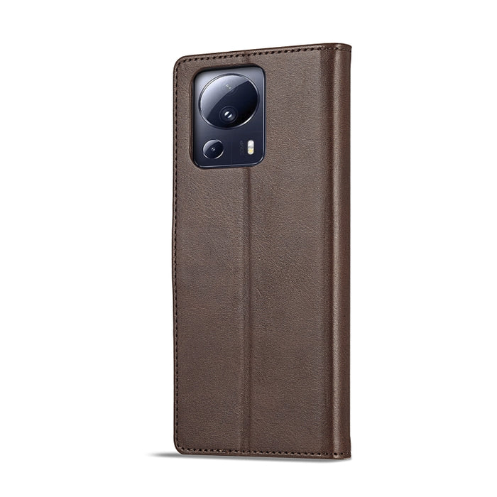 LC.IMEEKE Estuche de cuero con tapa horizontal con textura de becerro, For Xiaomi 13 Lite