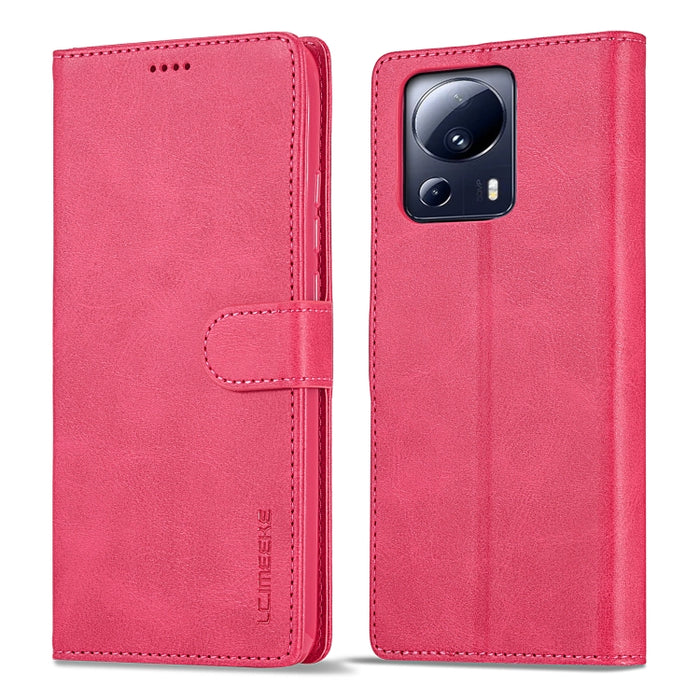 LC.IMEEKE Estuche de cuero con tapa horizontal con textura de becerro, For Xiaomi 13 Lite