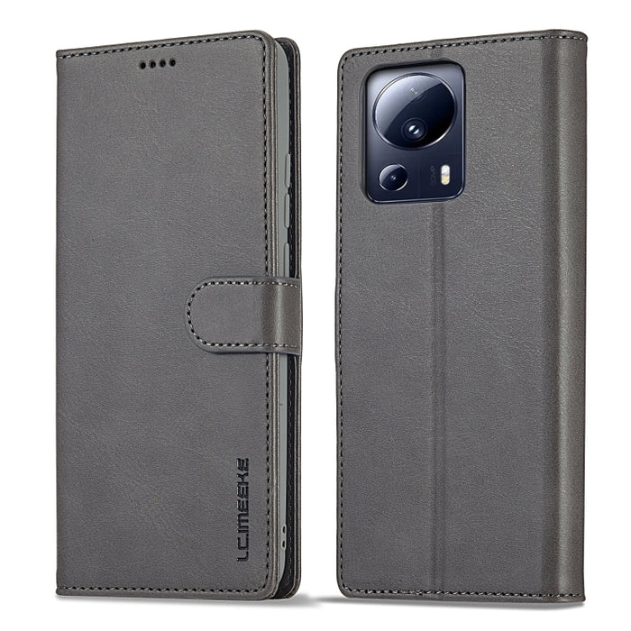 LC.IMEEKE Estuche de cuero con tapa horizontal con textura de becerro, For Xiaomi 13 Lite