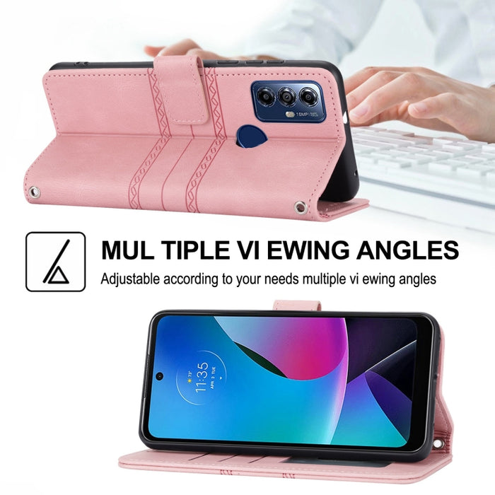 Estuche para teléfono de cuero con rayas en relieve, For Motorola Moto G Play 5G, For Motorola Moto G Stylus 5G 2023, For Xiaomi Redmi Note 12 5G Global, For Xiaomi Redmi Note 12 Pro 5G Global, For Redmi Note 12 Pro+ 5G Global                          ...