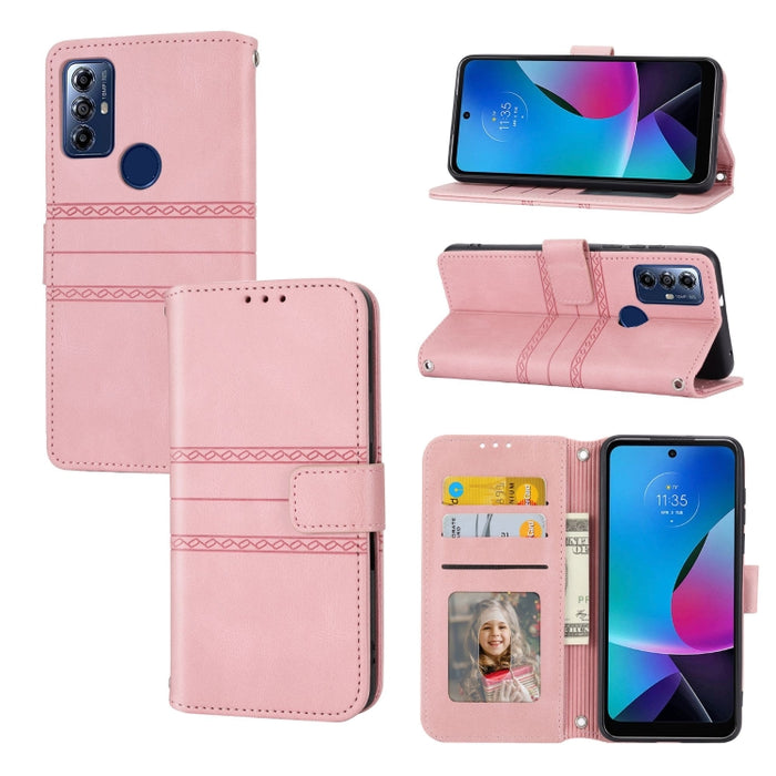 Estuche para teléfono de cuero con rayas en relieve, For Motorola Moto G Play 5G, For Motorola Moto G Stylus 5G 2023, For Xiaomi Redmi Note 12 5G Global, For Xiaomi Redmi Note 12 Pro 5G Global, For Redmi Note 12 Pro+ 5G Global                          ...