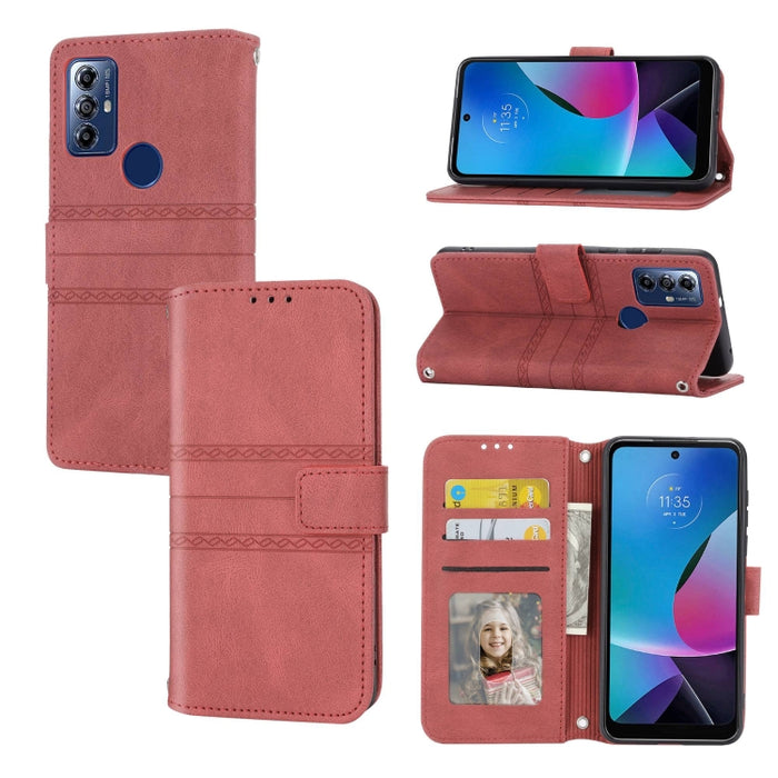 Estuche para teléfono de cuero con rayas en relieve, For Motorola Moto G Play 5G, For Motorola Moto G Stylus 5G 2023, For Xiaomi Redmi Note 12 5G Global, For Xiaomi Redmi Note 12 Pro 5G Global, For Redmi Note 12 Pro+ 5G Global                          ...