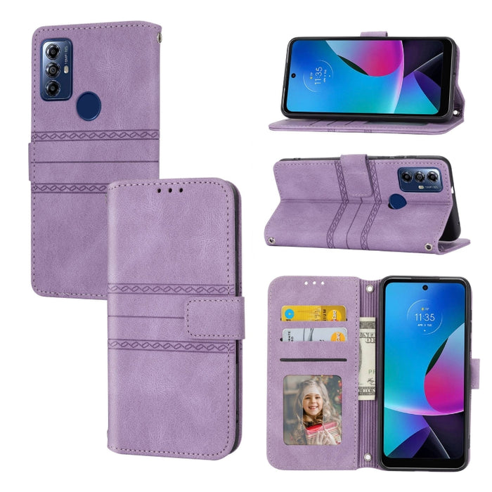 Estuche para teléfono de cuero con rayas en relieve, For Motorola Moto G Play 5G, For Motorola Moto G Stylus 5G 2023, For Xiaomi Redmi Note 12 5G Global, For Xiaomi Redmi Note 12 Pro 5G Global, For Redmi Note 12 Pro+ 5G Global                          ...