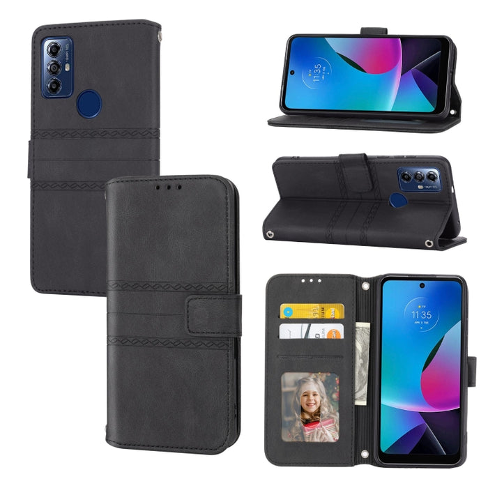 Estuche para teléfono de cuero con rayas en relieve, For Motorola Moto G Play 5G, For Motorola Moto G Stylus 5G 2023, For Xiaomi Redmi Note 12 5G Global, For Xiaomi Redmi Note 12 Pro 5G Global, For Redmi Note 12 Pro+ 5G Global                          ...