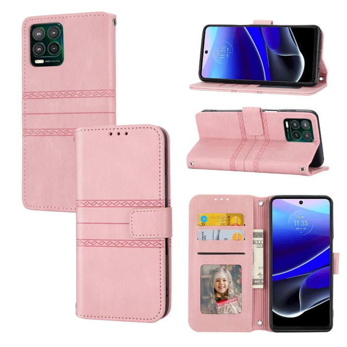Estuche para teléfono de cuero con rayas en relieve, For Motorola Moto G Play 5G, For Motorola Moto G Stylus 5G 2023, For Xiaomi Redmi Note 12 5G Global, For Xiaomi Redmi Note 12 Pro 5G Global, For Redmi Note 12 Pro+ 5G Global                          ...