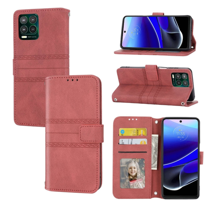Estuche para teléfono de cuero con rayas en relieve, For Motorola Moto G Play 5G, For Motorola Moto G Stylus 5G 2023, For Xiaomi Redmi Note 12 5G Global, For Xiaomi Redmi Note 12 Pro 5G Global, For Redmi Note 12 Pro+ 5G Global                          ...