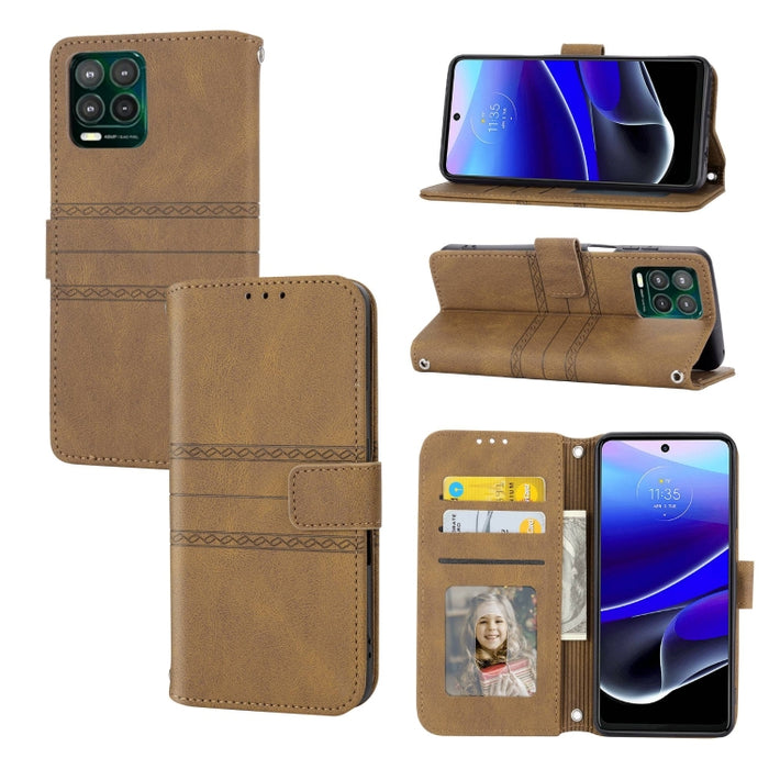 Estuche para teléfono de cuero con rayas en relieve, For Motorola Moto G Play 5G, For Motorola Moto G Stylus 5G 2023, For Xiaomi Redmi Note 12 5G Global, For Xiaomi Redmi Note 12 Pro 5G Global, For Redmi Note 12 Pro+ 5G Global                          ...
