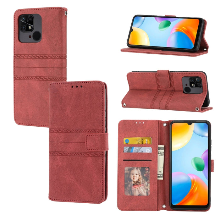 Estuche para teléfono de cuero con rayas en relieve, For Motorola Moto G Play 5G, For Motorola Moto G Stylus 5G 2023, For Xiaomi Redmi Note 12 5G Global, For Xiaomi Redmi Note 12 Pro 5G Global, For Redmi Note 12 Pro+ 5G Global                          ...