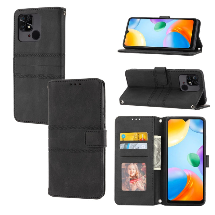 Estuche para teléfono de cuero con rayas en relieve, For Motorola Moto G Play 5G, For Motorola Moto G Stylus 5G 2023, For Xiaomi Redmi Note 12 5G Global, For Xiaomi Redmi Note 12 Pro 5G Global, For Redmi Note 12 Pro+ 5G Global                          ...