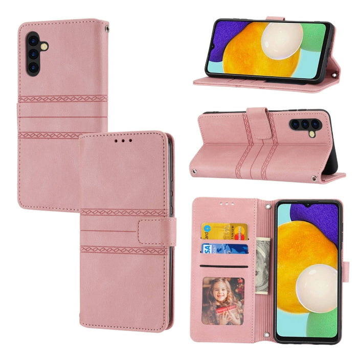 Estuche para teléfono de cuero con rayas en relieve, For Motorola Moto G Play 5G, For Motorola Moto G Stylus 5G 2023, For Xiaomi Redmi Note 12 5G Global, For Xiaomi Redmi Note 12 Pro 5G Global, For Redmi Note 12 Pro+ 5G Global                          ...