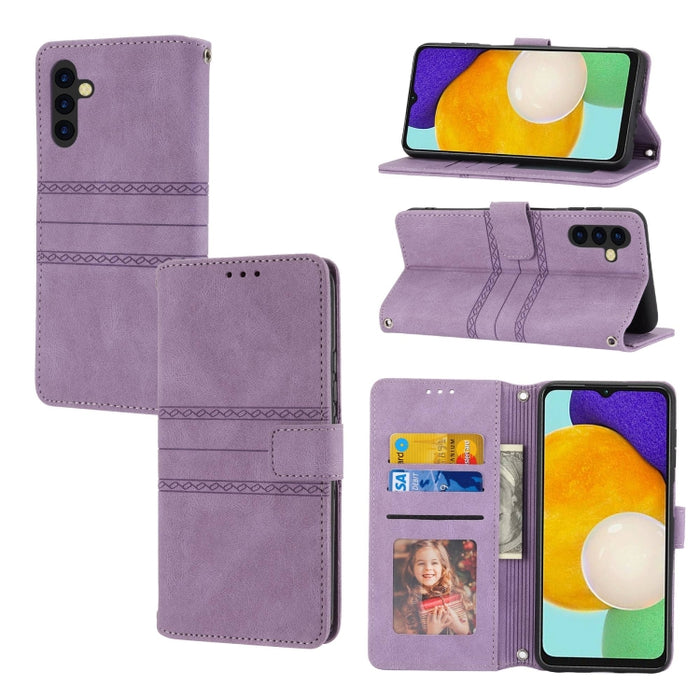 Estuche para teléfono de cuero con rayas en relieve, For Motorola Moto G Play 5G, For Motorola Moto G Stylus 5G 2023, For Xiaomi Redmi Note 12 5G Global, For Xiaomi Redmi Note 12 Pro 5G Global, For Redmi Note 12 Pro+ 5G Global                          ...