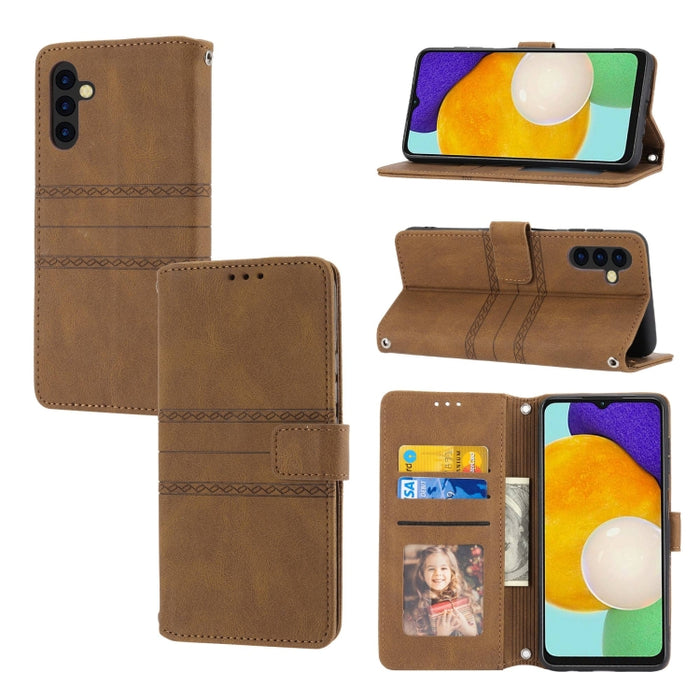 Estuche para teléfono de cuero con rayas en relieve, For Motorola Moto G Play 5G, For Motorola Moto G Stylus 5G 2023, For Xiaomi Redmi Note 12 5G Global, For Xiaomi Redmi Note 12 Pro 5G Global, For Redmi Note 12 Pro+ 5G Global                          ...